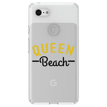 DistinctInk® Clear Shockproof Hybrid Case for Apple iPhone / Samsung Galaxy / Google Pixel - Queen Beach