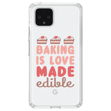 DistinctInk® Clear Shockproof Hybrid Case for Apple iPhone / Samsung Galaxy / Google Pixel - Back is Love Made Edible