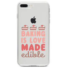 DistinctInk® Clear Shockproof Hybrid Case for Apple iPhone / Samsung Galaxy / Google Pixel - Back is Love Made Edible