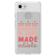 DistinctInk® Clear Shockproof Hybrid Case for Apple iPhone / Samsung Galaxy / Google Pixel - Back is Love Made Edible