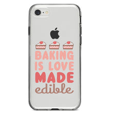 DistinctInk® Clear Shockproof Hybrid Case for Apple iPhone / Samsung Galaxy / Google Pixel - Back is Love Made Edible