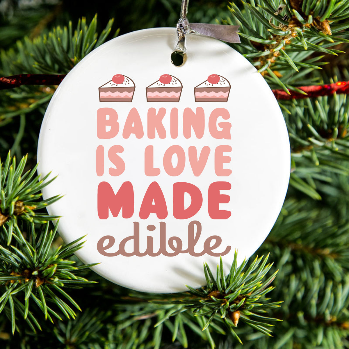 Back is Love Made Edible Ceramic Ornament, view 2