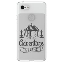 DistinctInk® Clear Shockproof Hybrid Case for Apple iPhone / Samsung Galaxy / Google Pixel - And so the Adventure Begins