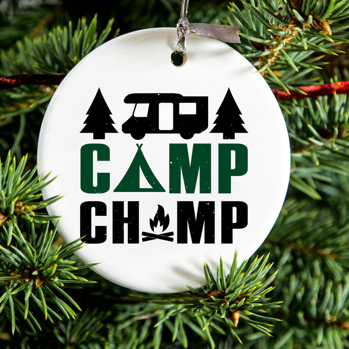 Camping Fire Ceramic Ornament, view 2