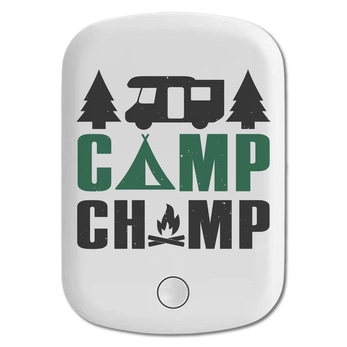 DistinctInk Magnetic Battery Pack, Wireless Portable Charger with USB-C Cable, Compatible with MagSafe iPhone 14 / 13 / 12 Series - Camp Champ - Camping Fire