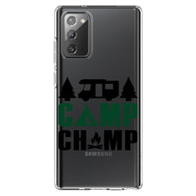 DistinctInk® Clear Shockproof Hybrid Case for Apple iPhone / Samsung Galaxy / Google Pixel - Camp Champ - Camping Fire