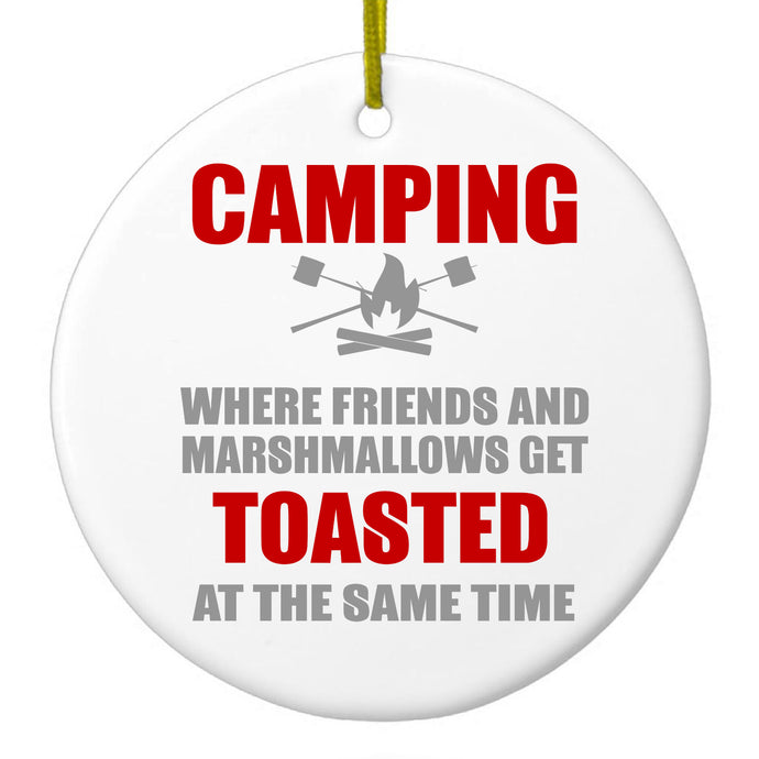 Friends & Marshmallows Get Toasted Ceramic Ornament