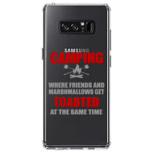 DistinctInk® Clear Shockproof Hybrid Case for Apple iPhone / Samsung Galaxy / Google Pixel - Camping - Friends & Marshmallows Get Toasted