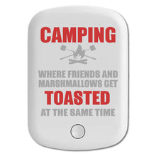 DistinctInk Magnetic Battery Pack, Wireless Portable Charger with USB-C Cable, Compatible with MagSafe iPhone 14 / 13 / 12 Series - Camping - Friends & Marshmallows Get Toasted