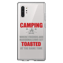DistinctInk® Clear Shockproof Hybrid Case for Apple iPhone / Samsung Galaxy / Google Pixel - Camping - Friends & Marshmallows Get Toasted
