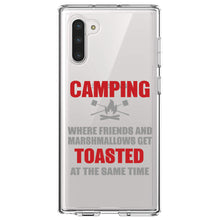 DistinctInk® Clear Shockproof Hybrid Case for Apple iPhone / Samsung Galaxy / Google Pixel - Camping - Friends & Marshmallows Get Toasted