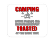 DistinctInk Custom Foam Rubber Mouse Pad - 1/4" Thick - Camping - Friends & Marshmallows Get Toasted