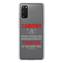DistinctInk® Clear Shockproof Hybrid Case for Apple iPhone / Samsung Galaxy / Google Pixel - Camping - Friends & Marshmallows Get Toasted