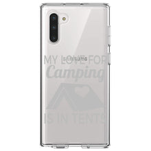 DistinctInk® Clear Shockproof Hybrid Case for Apple iPhone / Samsung Galaxy / Google Pixel - My Love For Camping is In Tents