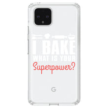 DistinctInk® Clear Shockproof Hybrid Case for Apple iPhone / Samsung Galaxy / Google Pixel - I Bake What is Your Superpower