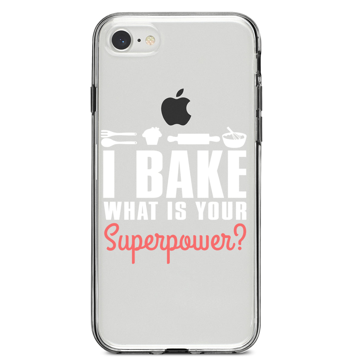 I Bake What is Your Superpower Clear Shockproof iPhone Case, view 5