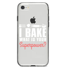 DistinctInk® Clear Shockproof Hybrid Case for Apple iPhone / Samsung Galaxy / Google Pixel - I Bake What is Your Superpower