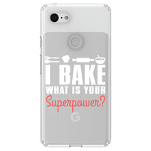 DistinctInk® Clear Shockproof Hybrid Case for Apple iPhone / Samsung Galaxy / Google Pixel - I Bake What is Your Superpower