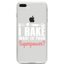 DistinctInk® Clear Shockproof Hybrid Case for Apple iPhone / Samsung Galaxy / Google Pixel - I Bake What is Your Superpower