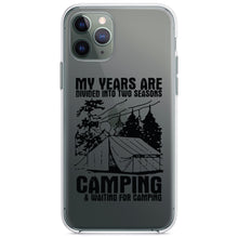 DistinctInk® Clear Shockproof Hybrid Case for Apple iPhone / Samsung Galaxy / Google Pixel - Two Seasons - Camping, Waiting for Camping