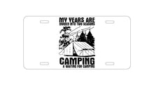 DistinctInk Custom Aluminum Decorative Vanity Front License Plate - Two Seasons - Camping, Waiting for Camping