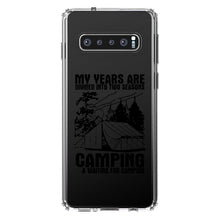 DistinctInk® Clear Shockproof Hybrid Case for Apple iPhone / Samsung Galaxy / Google Pixel - Two Seasons - Camping, Waiting for Camping