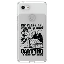 DistinctInk® Clear Shockproof Hybrid Case for Apple iPhone / Samsung Galaxy / Google Pixel - Two Seasons - Camping, Waiting for Camping