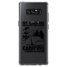 DistinctInk® Clear Shockproof Hybrid Case for Apple iPhone / Samsung Galaxy / Google Pixel - Two Seasons - Camping, Waiting for Camping