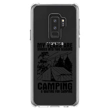 DistinctInk® Clear Shockproof Hybrid Case for Apple iPhone / Samsung Galaxy / Google Pixel - Two Seasons - Camping, Waiting for Camping