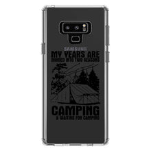 DistinctInk® Clear Shockproof Hybrid Case for Apple iPhone / Samsung Galaxy / Google Pixel - Two Seasons - Camping, Waiting for Camping