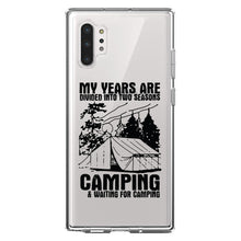 DistinctInk® Clear Shockproof Hybrid Case for Apple iPhone / Samsung Galaxy / Google Pixel - Two Seasons - Camping, Waiting for Camping