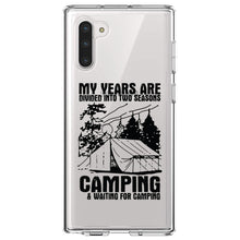 DistinctInk® Clear Shockproof Hybrid Case for Apple iPhone / Samsung Galaxy / Google Pixel - Two Seasons - Camping, Waiting for Camping