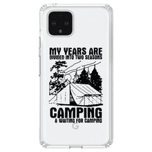 DistinctInk® Clear Shockproof Hybrid Case for Apple iPhone / Samsung Galaxy / Google Pixel - Two Seasons - Camping, Waiting for Camping