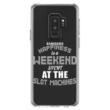 DistinctInk® Clear Shockproof Hybrid Case for Apple iPhone / Samsung Galaxy / Google Pixel - Happiness is a Weekend At Slot Machines