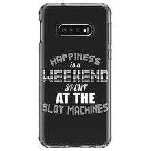 DistinctInk® Clear Shockproof Hybrid Case for Apple iPhone / Samsung Galaxy / Google Pixel - Happiness is a Weekend At Slot Machines