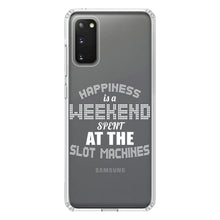 DistinctInk® Clear Shockproof Hybrid Case for Apple iPhone / Samsung Galaxy / Google Pixel - Happiness is a Weekend At Slot Machines