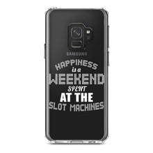 DistinctInk® Clear Shockproof Hybrid Case for Apple iPhone / Samsung Galaxy / Google Pixel - Happiness is a Weekend At Slot Machines