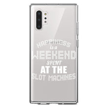 DistinctInk® Clear Shockproof Hybrid Case for Apple iPhone / Samsung Galaxy / Google Pixel - Happiness is a Weekend At Slot Machines