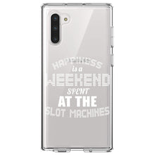 DistinctInk® Clear Shockproof Hybrid Case for Apple iPhone / Samsung Galaxy / Google Pixel - Happiness is a Weekend At Slot Machines