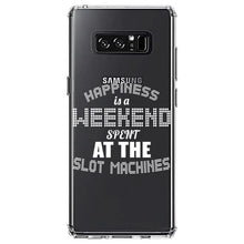 DistinctInk® Clear Shockproof Hybrid Case for Apple iPhone / Samsung Galaxy / Google Pixel - Happiness is a Weekend At Slot Machines