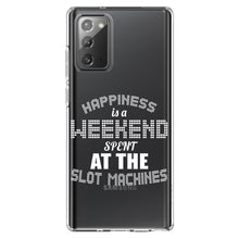 DistinctInk® Clear Shockproof Hybrid Case for Apple iPhone / Samsung Galaxy / Google Pixel - Happiness is a Weekend At Slot Machines