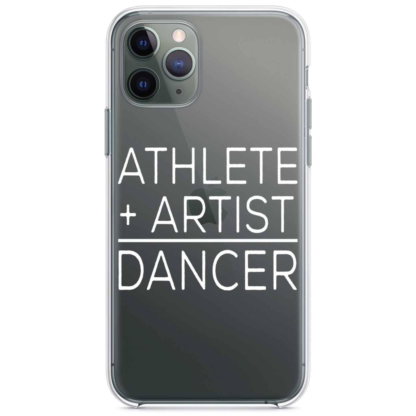 DistinctInk® Clear Shockproof Hybrid Case for Apple iPhone / Samsung Galaxy / Google Pixel - Athlete + Artist = Dancer