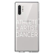 DistinctInk® Clear Shockproof Hybrid Case for Apple iPhone / Samsung Galaxy / Google Pixel - Athlete + Artist = Dancer
