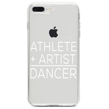 DistinctInk® Clear Shockproof Hybrid Case for Apple iPhone / Samsung Galaxy / Google Pixel - Athlete + Artist = Dancer
