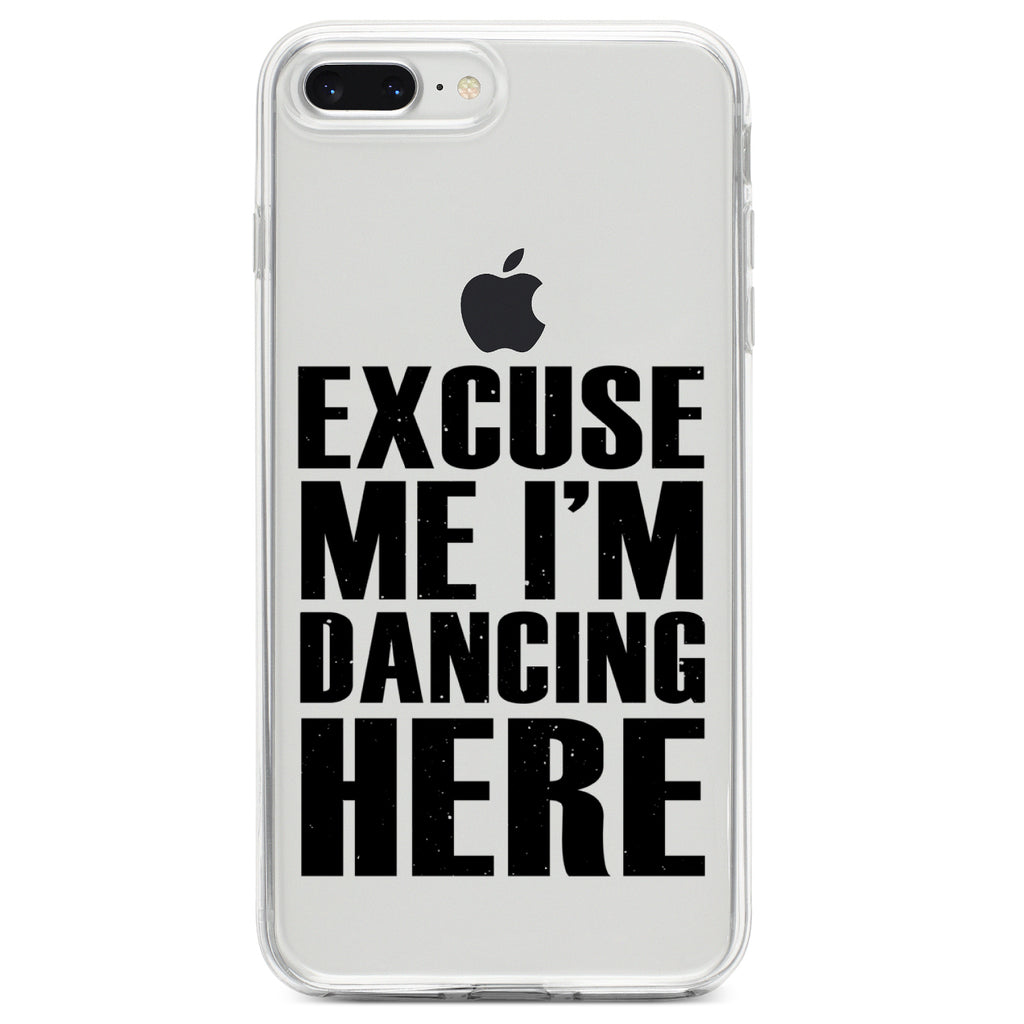 Excuse Me I'm Dancing Here Clear Shockproof iPhone Case, view 6