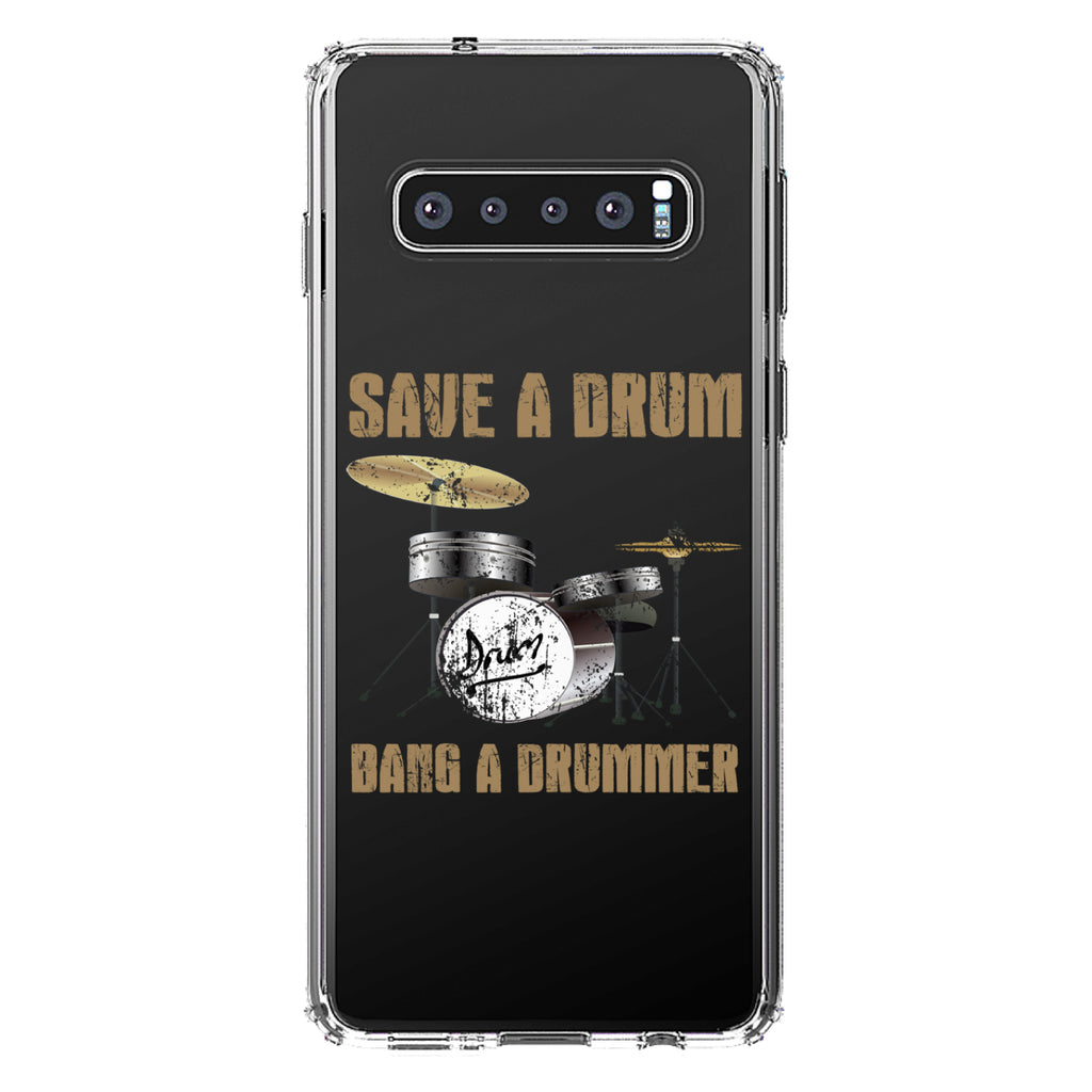 Save a Drum, Bang a Drummer Clear Shockproof iPhone Case, view 16