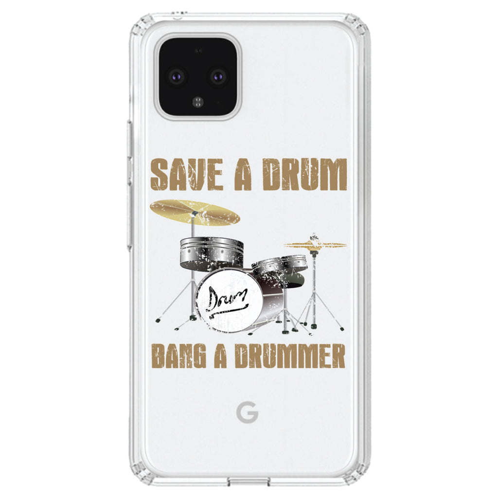 Save a Drum, Bang a Drummer Clear Shockproof iPhone Case, view 23