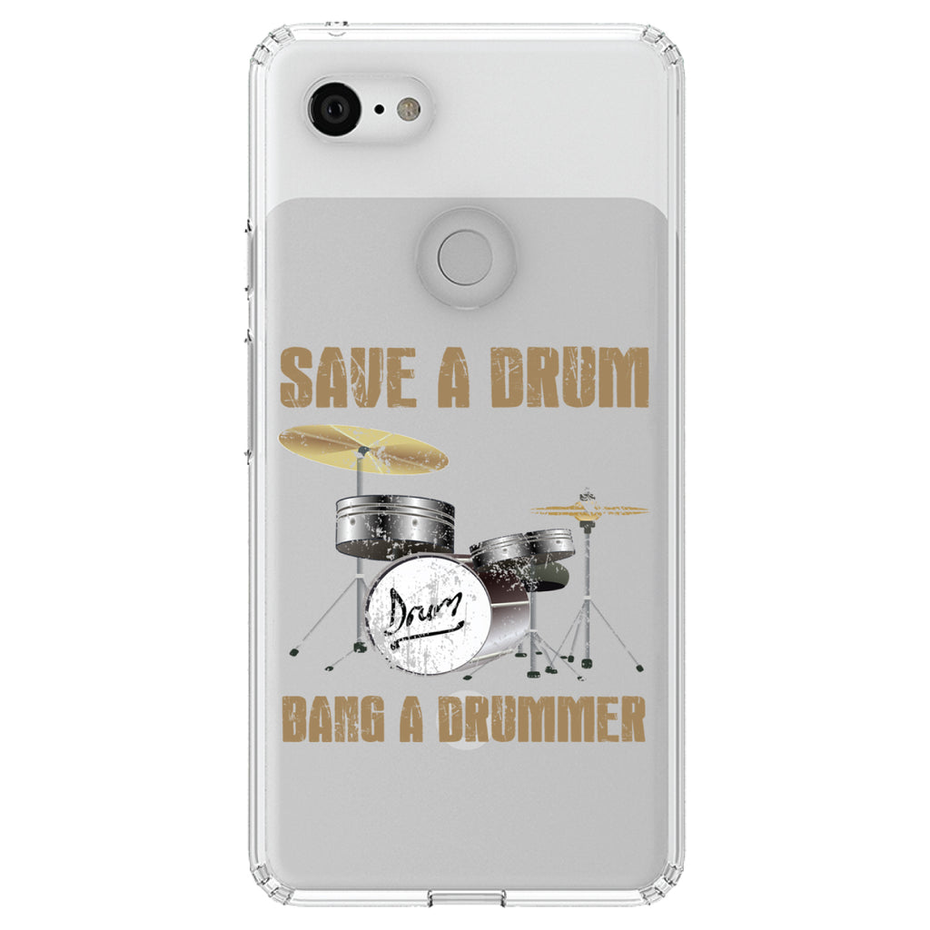 Save a Drum, Bang a Drummer Clear Shockproof iPhone Case, view 21