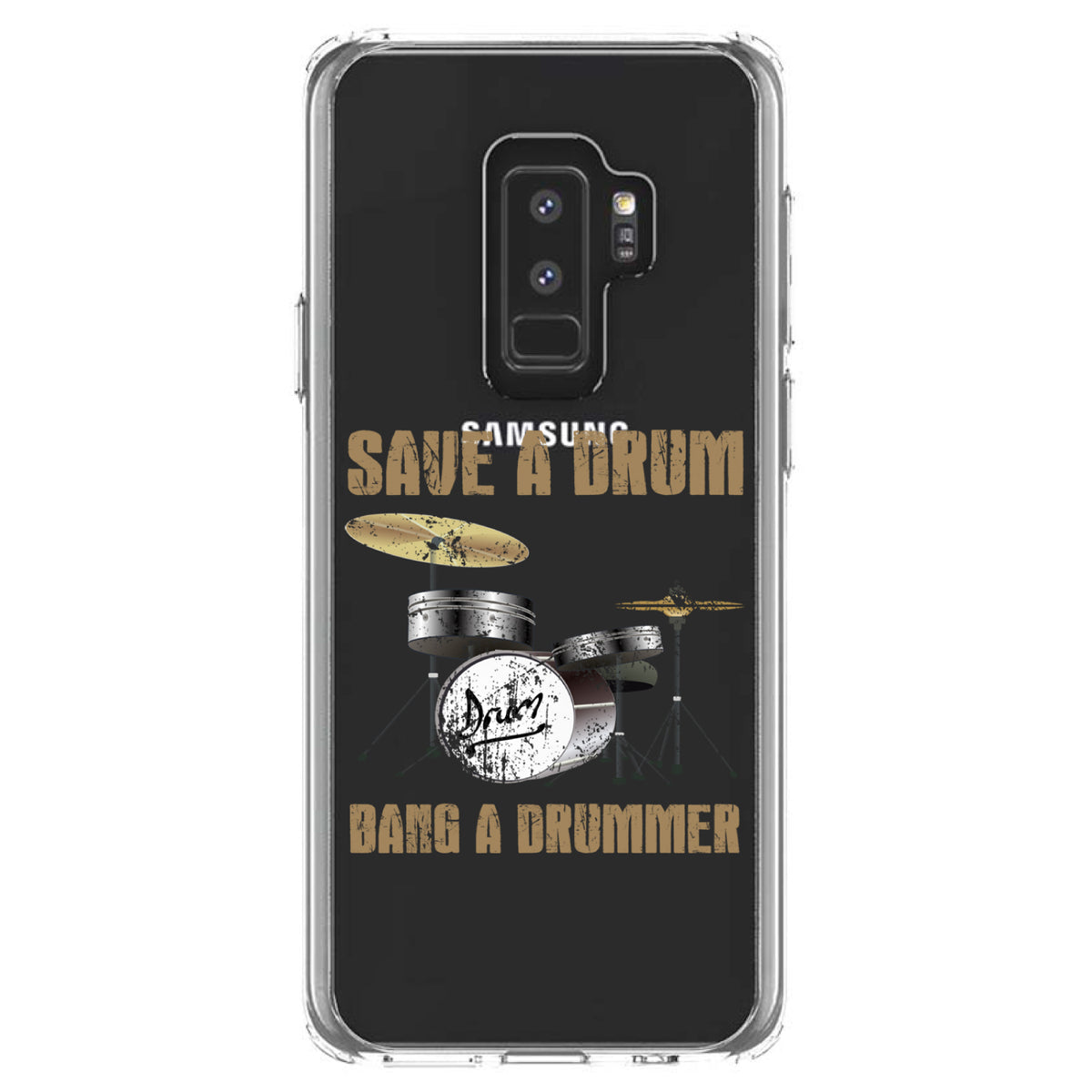 Save a Drum, Bang a Drummer Clear Shockproof iPhone Case, view 20