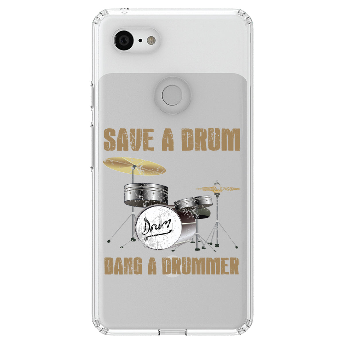 Save a Drum, Bang a Drummer Clear Shockproof iPhone Case, view 22